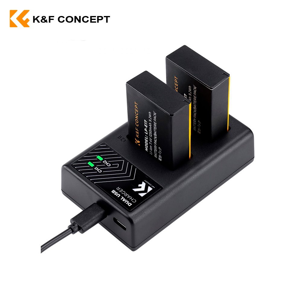 Kit de cargador + 2 baterias Canon LP-E17 K&F Concept - Imagen 2