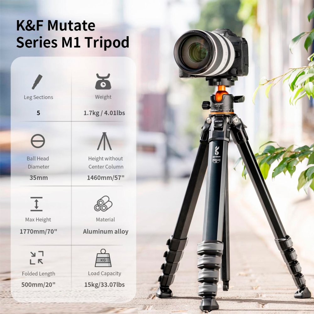 Trípode K&F Concept Traveller M1 – 15KG - Imagen 2