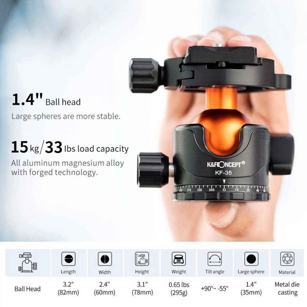 Trípode K&F Concept Traveller M1 – 15KG - Imagen 6