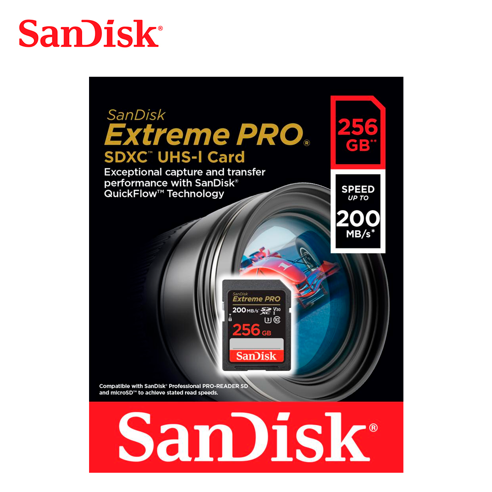 Memoria SD Sandisk Extreme Pro 256GB de 200mb/s - Imagen 2