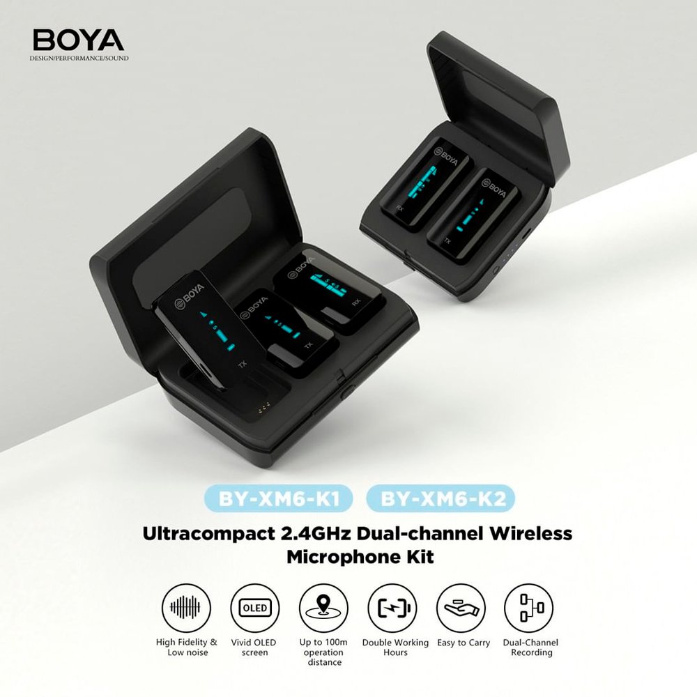 Micrófono Boya BY-XM6-K1 – Wireless – Con Cargador Portatil - Imagen 3