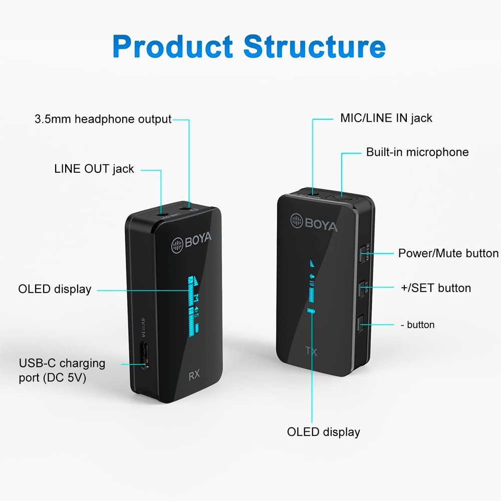 Micrófono Boya BY-XM6-K1 – Wireless – Con Cargador Portatil - Imagen 7