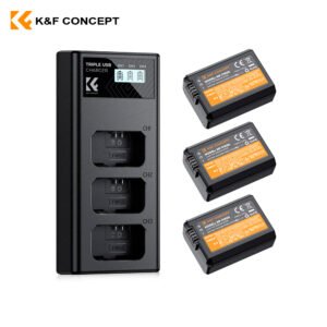 Kit de cargador + 3 baterias Sony NP-FW50 K&F Concept