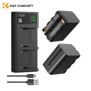 Kit de cargador + 2 baterías NP-F970 de 6600 mAh K&F Concept