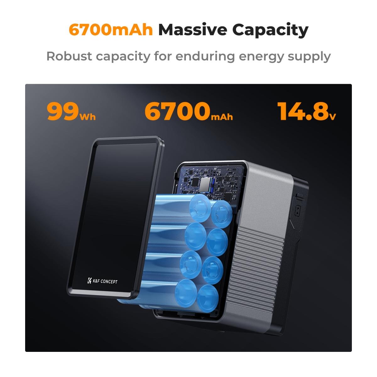 Batería V Mount 6700mAh 99Wh con carga rápida - Imagen 4
