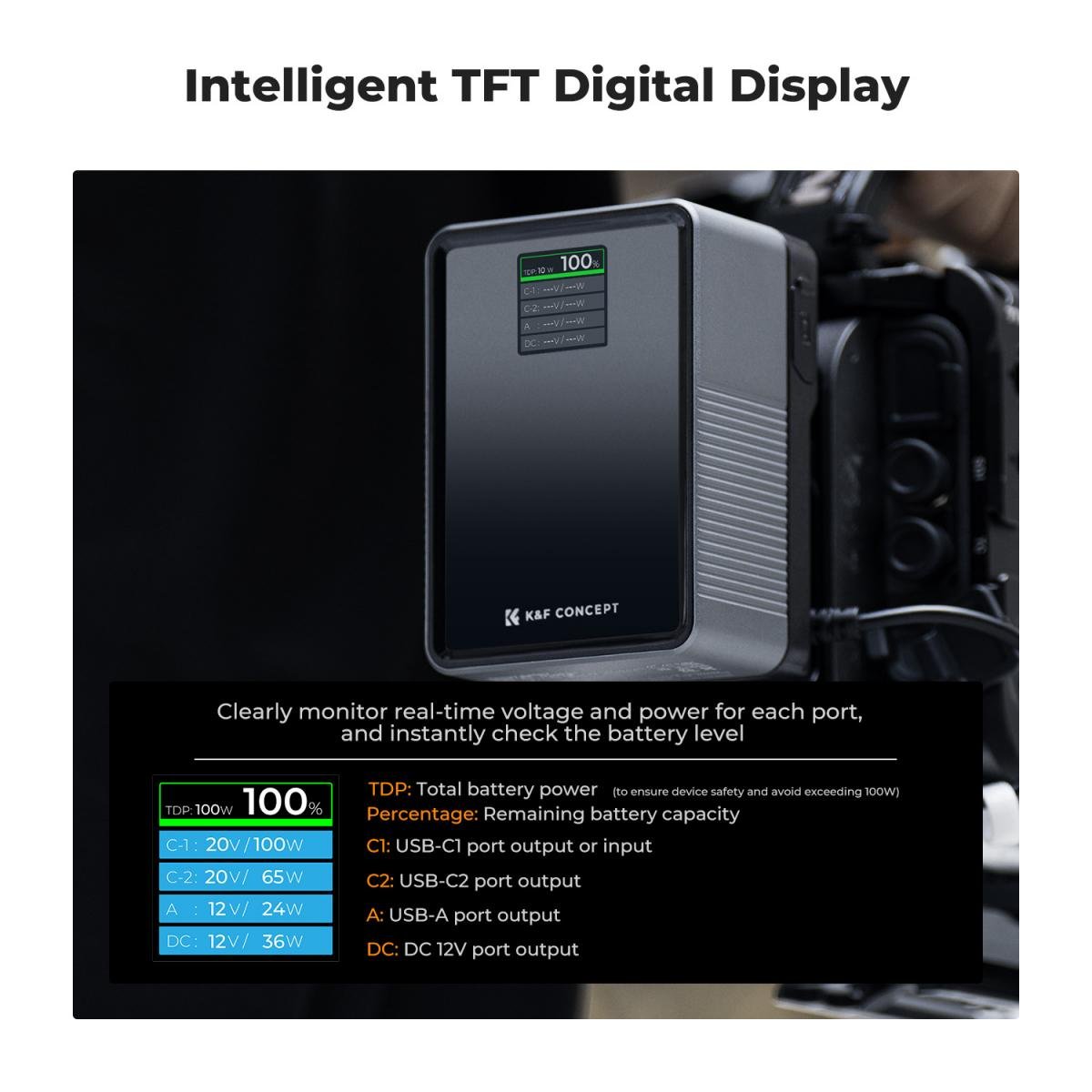 Batería V Mount 6700mAh 99Wh con carga rápida - Imagen 6