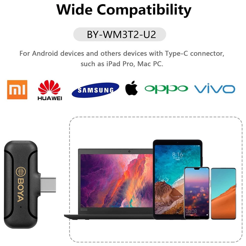 Micrófono Boya BY-WM3T2-U2 – Wireless – USB C - Imagen 5