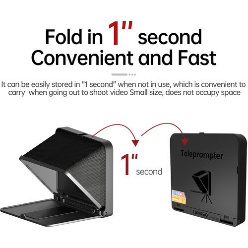 Teleprompter portátil LENSGO TC7 para smartphone , tablets y cámaras - Imagen 11