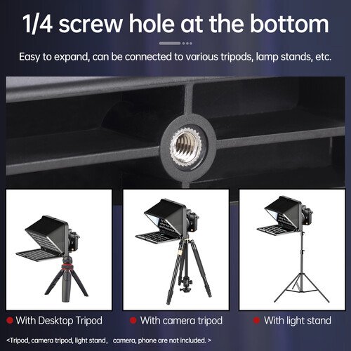 Teleprompter portátil LENSGO TC7 para smartphone , tablets y cámaras - Imagen 12