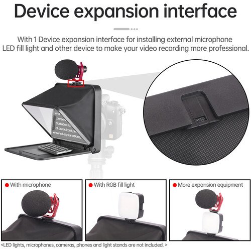 Teleprompter portátil LENSGO TC7 para smartphone , tablets y cámaras - Imagen 14