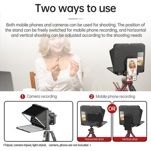 Teleprompter portátil LENSGO TC7 para smartphone , tablets y cámaras - Imagen 15