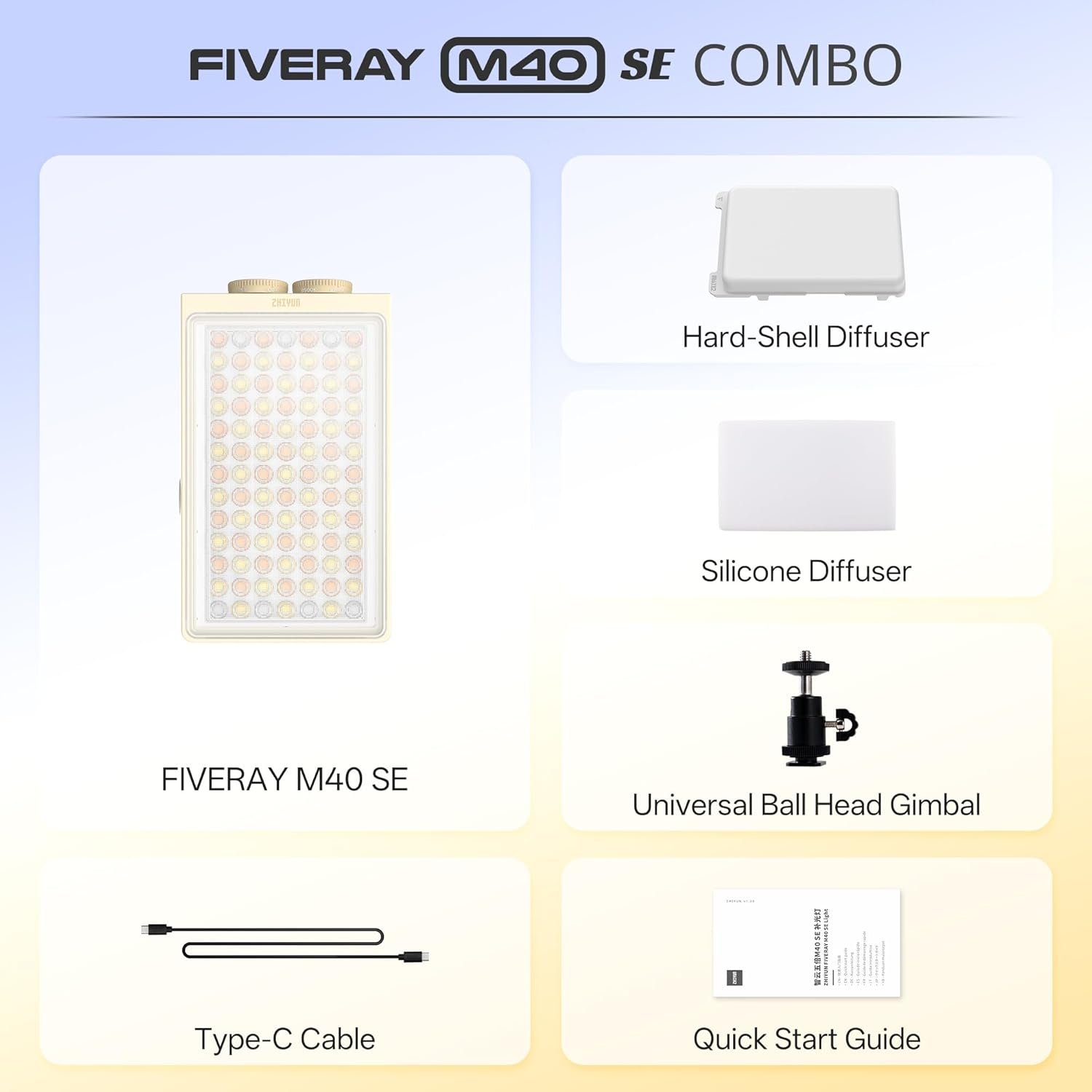 Luz Led Zhiyun Fiveray M40 SE Combo Bicolor - Imagen 5